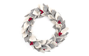 Wreath フェルト クリスマス リース（ホワイト / グレー / ベリー）/ Gry & Sif グライアンドシフ