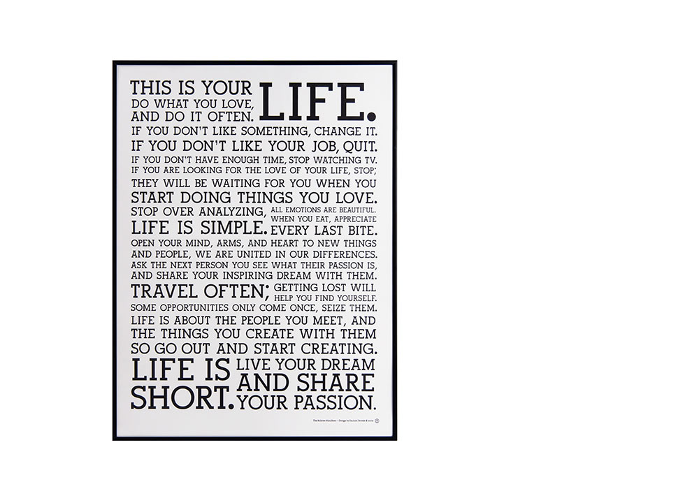 holstee社のポスター「this is your life」のアート