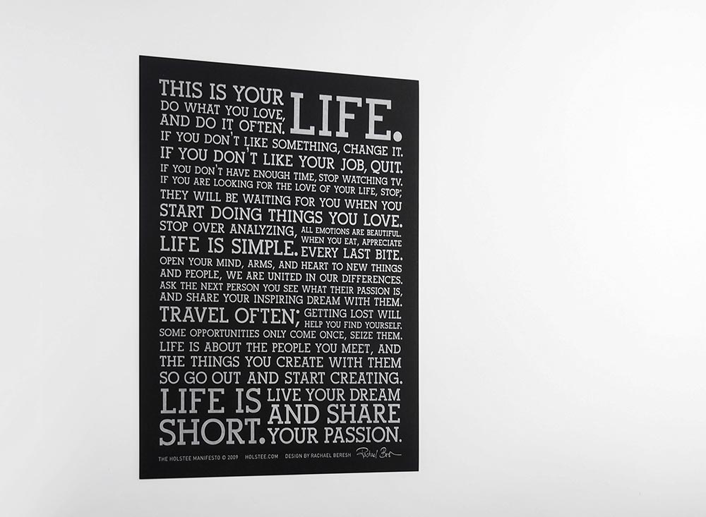 holstee社のポスター「this is your life」のアート